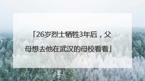 26岁烈士牺牲3年后，父母想去他在武汉的母校看看