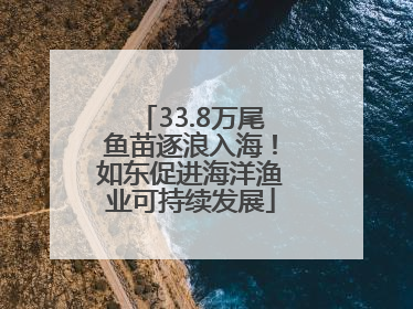 33.8万尾鱼苗逐浪入海！如东促进海洋渔业可持续发展