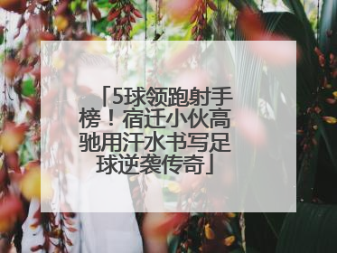 5球领跑射手榜！宿迁小伙高驰用汗水书写足球逆袭传奇